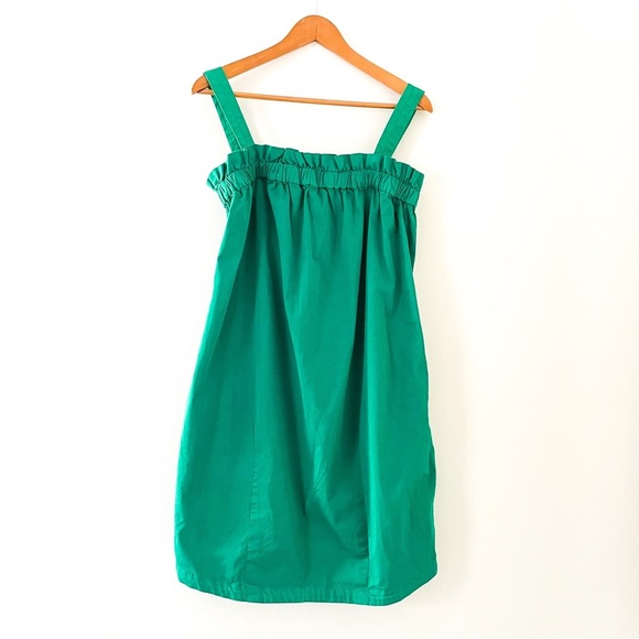 Everlane Paperbag Tank Dress Organic Cotton Removable/Adjustable Straps Green LG - Picture 5 of 16